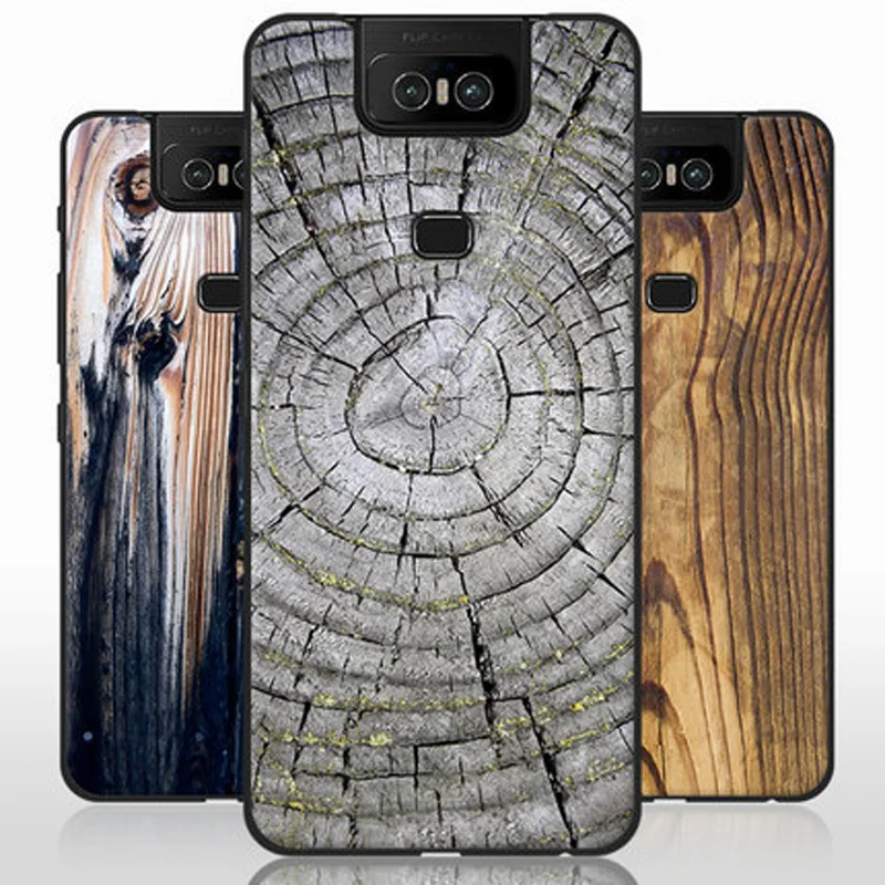 

For Asus Zenfone 6 ZS630KL case soft TPU wood stone style Silicone back cover For Asus Zenfone6 6Z ZS630KL cases bumper shell