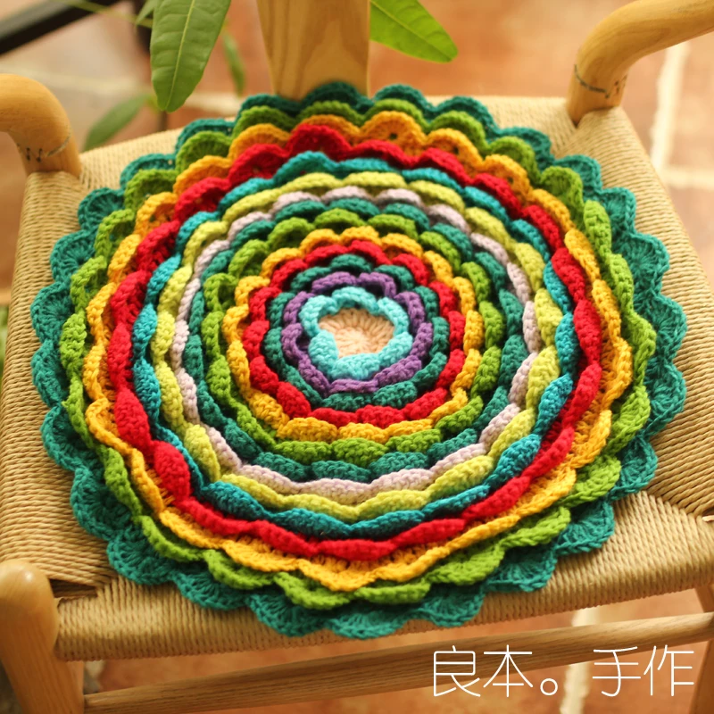 Garden-DIY-3D-multi-colour-sofa-mat-outdoor-Tea-Ceremony-Hand-hooked-fashion-crochet-blanket-cushion
