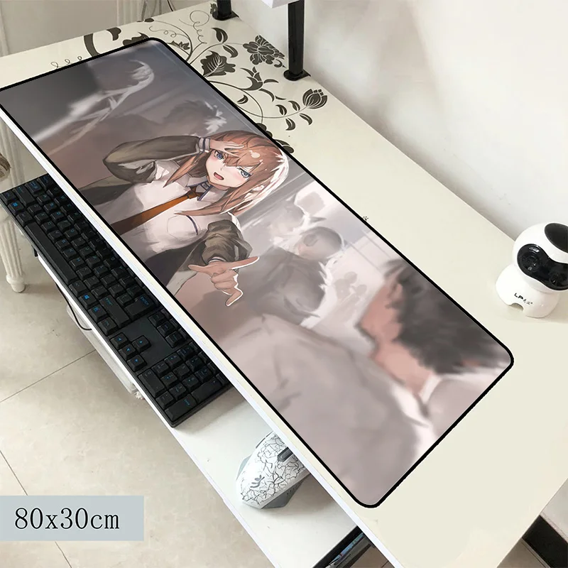 

steins gate mouse pad 800x300x2mm mats gifts Computer mouse mat gaming accessories xl large mousepad keyboard games pc gamer