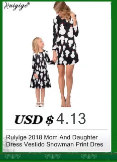 Ruiyige/ г.; платья для мамы и дочки; рождественские платья для женщин и девочек с принтом Санты; вечерние платья; Vestido; Одинаковая одежда для семьи