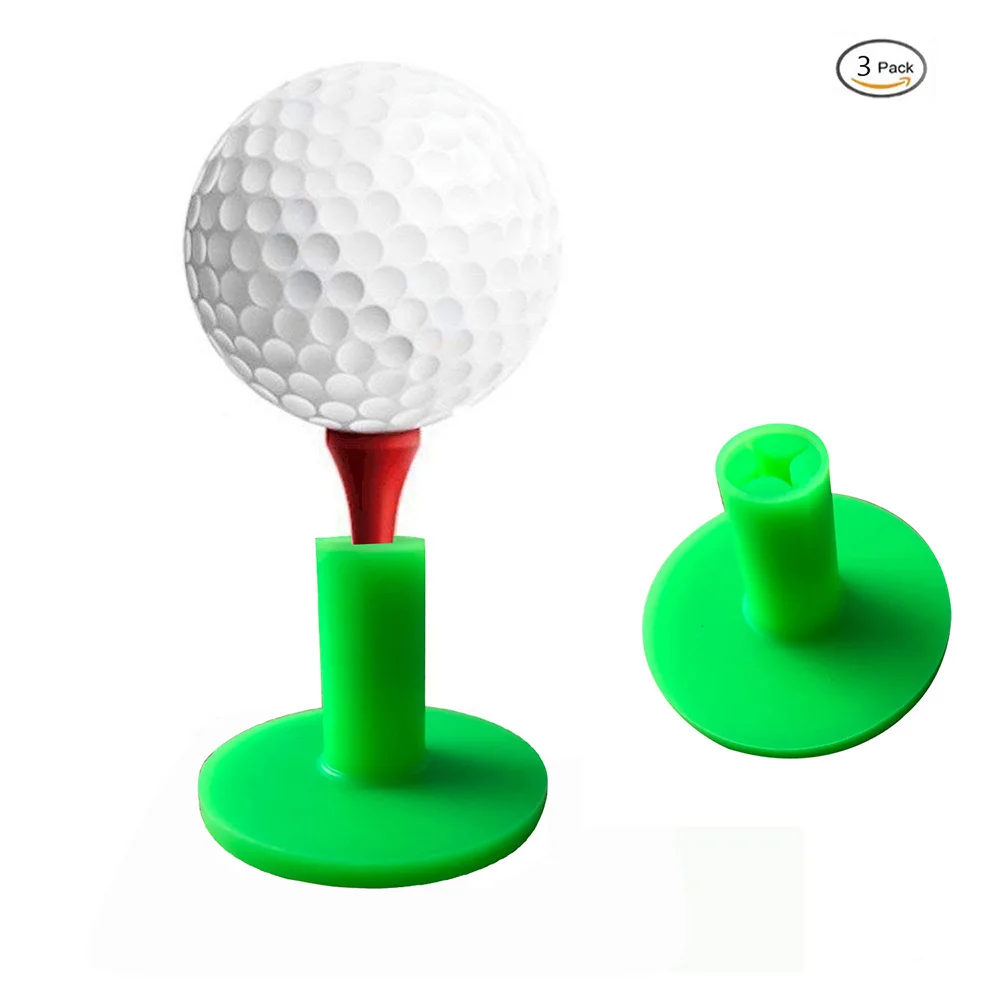 Crestolf 3pcs/Pack Durable Rubber Golf Tees 1.34"/ 34mm Practice Tees