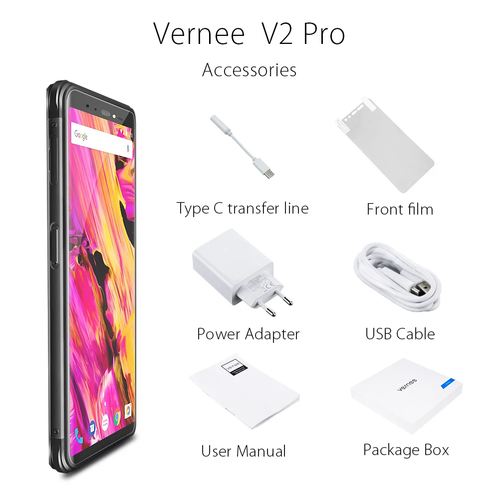 Vernee V2 Pro Android 8.1 IP68 Waterproof Smartphone 5.99\ Vernee V2 Pro Android 8.1 IP68 Waterproof Smartphone 5.99\