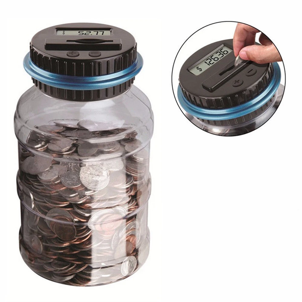 New Piggy Bank Counter Coin Electronic Digital LCD Counting Coin Money Saving Box Jar Coins Storage Box For EURO Money 2019