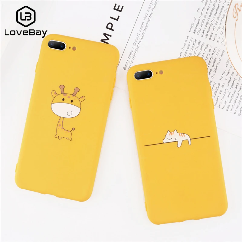 

Lovebay Phone Case For iPhone 6 6s 7 8 Plus X XR XS Max 5 5s SE Fashion Cute Cartoon Animal Giraffe Cat Soft TPU For iPhone 8