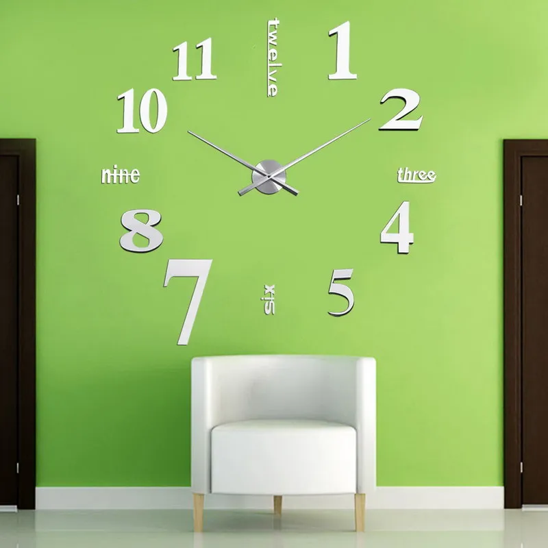 Fashion 1 PC DIY Large 3D Wall Clock Mirror Sticker Home Decor 5 Colors Stickers VB120 T20 In Clocks From Garden On Fashion 1 PC DIY Large 3D Wall Clock Mirror Sticker Home Decor 5 Colors Stickers VB120 T20 In Clocks From Garden On
