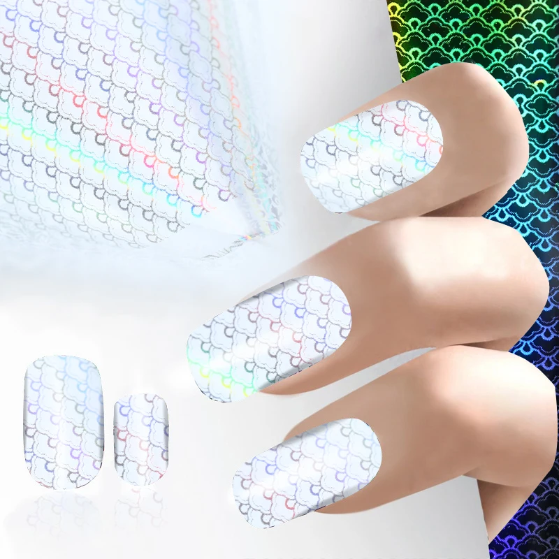 

New 100cmx4cm Laser Glitter Transparent Nail Art Transfer Foil Sticker DIY Nail Beauty Decorations