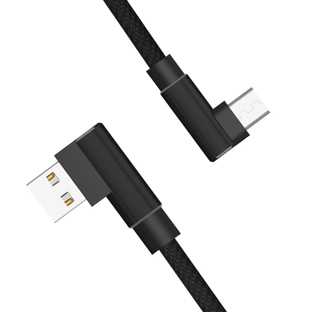 USB кабель для синхронизации данных кабель для быстрой зарядки 90 градусов под прямым углом для Iphone X 8 7s 7Plus 6 6s 5 5S 4 samsung Andorid type C Phone - Цвет: Черный