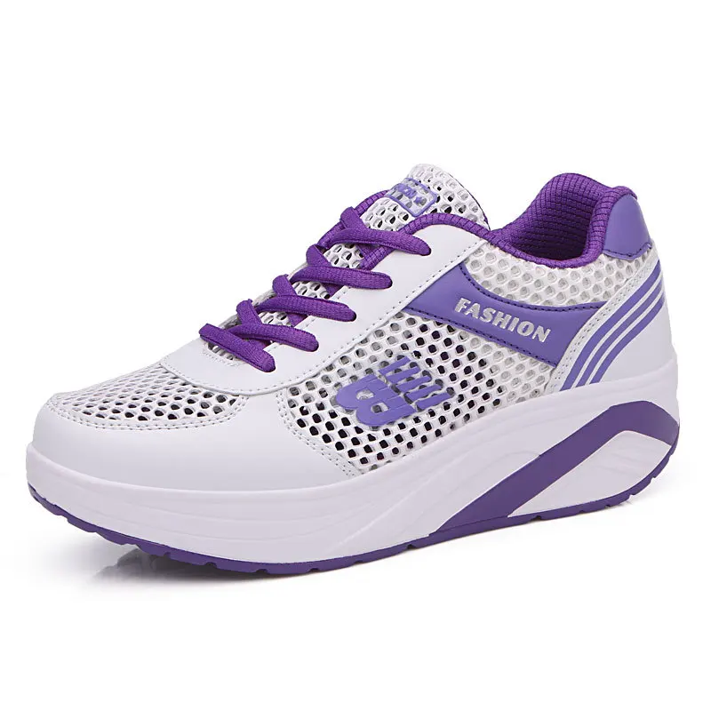 2019 spring and summer new mesh breathable rocking shoes Muffin platform casual Increased comfort fashion girls | Обувь