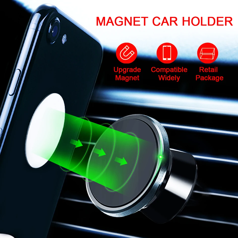 Магнитный автомобильный держатель для телефона Metrans для iPhone на 360 градусов, держатель для мобильного телефона