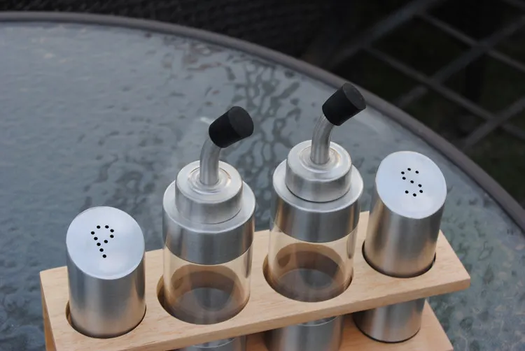 Семья приправ с специй из нержавеющей стали древесины сиденья современный творческий графинчик приправы банки кухня приправа коробка Семья приправ с специй из нержавеющей стали древесины сиденья современный творческий графинчик приправы банки кухня приправа коробка