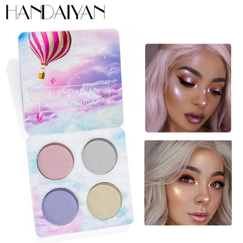 

Festival Makeup Highlighter Powder Glow Kit iluminador maquillage Brighten Shimmer Shine Rainbow Pigment Highlighter Palette