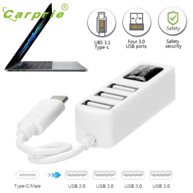 CARPRIE MotherLander Тип с разъемами типа C и 4-Порты и разъёмы USB 3,0 док-станция USB 3,1 адаптер для MacBook Pro() Jan17