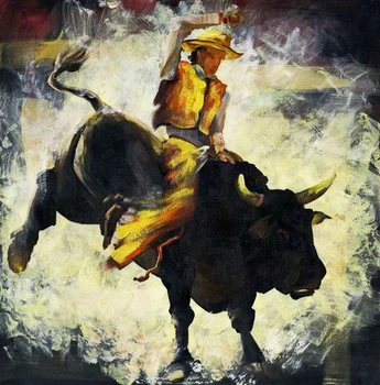 

100% handmade painting bullfight on oil canvas for living room decor and wallpaper, gallery