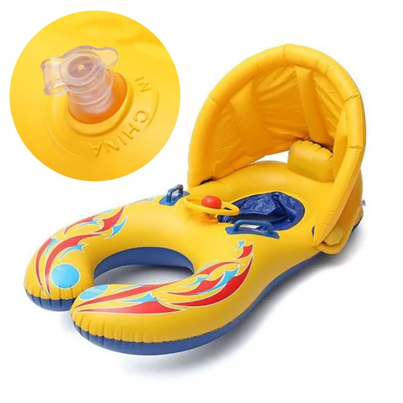Детский надувной бассейн кольцо детский надувной матрас для мамы лето желтый плавательный бассейн поплавок лодка открытый пляжный бассейн