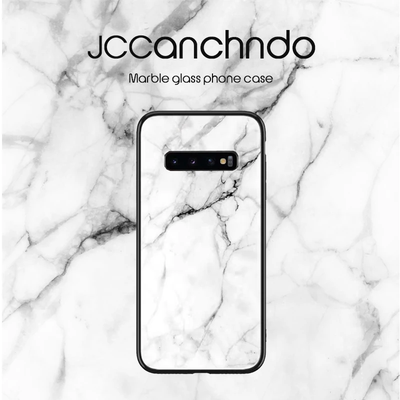 Для Samsung Galaxy S10 Plus S10Plus S10e Lite S10Lite чехол для милый стеклянный мраморный белый 360