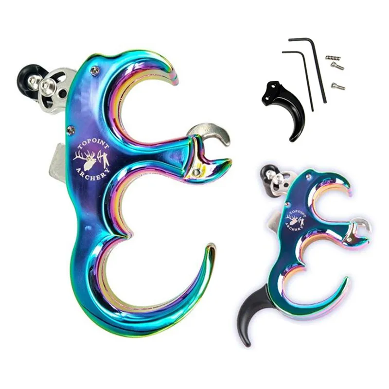 

3 Fingers/4 Fingers Release Aid Adjustable release aluminum alloy Archery Compound Bow Release Aurora Release Hunting Shooting