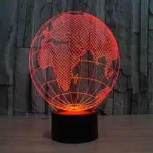 3D Европа карта светодиодные фонари USB зарядка 7 цветов Изменение Ночной свет рекламные подарки
