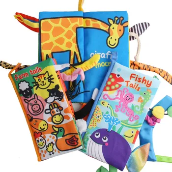 

Baby Cloth Book Story Books with 3D Animal Tails Early Educational Toys for Baby Kids FJ88