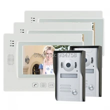7 ” TFT LCD de Video teléfono de la puerta del timbre del intercomunicador Home Security Camera Vision nocturna del Monitor 2V3