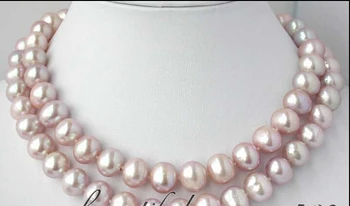 

FREE shipping>>> >> Luster 32" 8-9mm lavender round freshwater pearl necklace