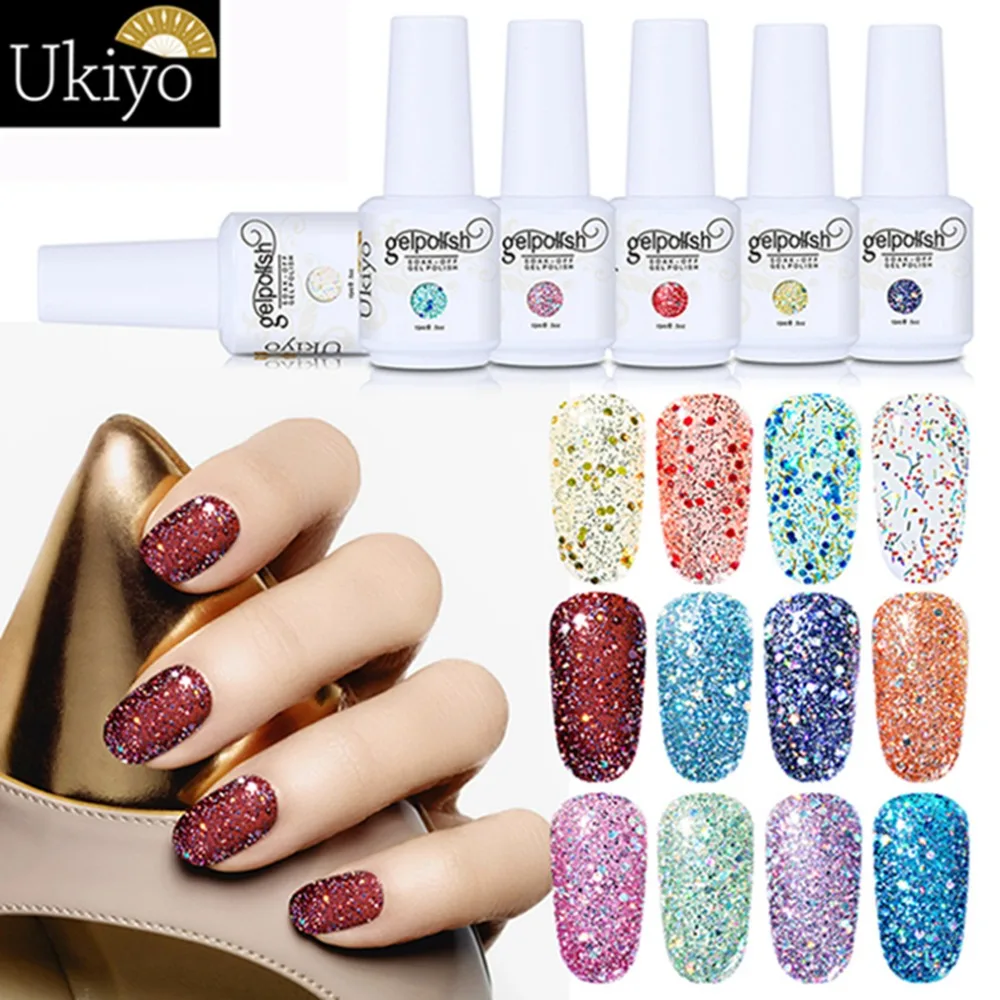 Buy Ukiyo 15ml Bling Glitter Gel Varnish Soak Off UV