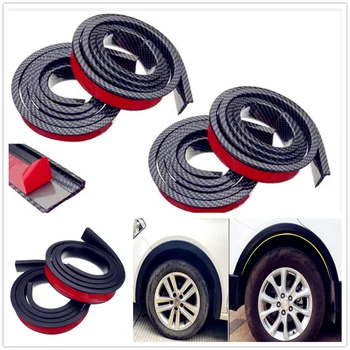 

4PCS Carbon Fiber black Car Fender Wheel Eyebrow Arch Protector Lip for Ford Transit Ranger Mustang Ka Fusion Focus F-150