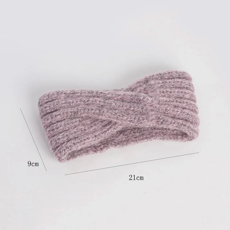 Styling barber accessories knitted hair band female wool autumn and winter wide-brimmed hand-woven mohair cross headband Styling barber accessories knitted hair band female wool autumn and winter wide-brimmed hand-woven mohair cross headband
