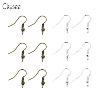 

Ckysee 200Pcs/lot 18mm Silver Antique Bronze Iron Alloy Earrings Hooks Ear Wire Clasps For Diy Jewelry Making Findings
