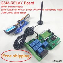 Авиапочтой 1 шт. семь реле в режиме реального времени GSM пульт дистанционного управления с android и iphone app поддержка