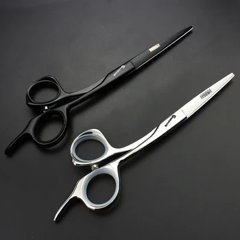

5.5 or 6 or 6.5 inch. High Quality Professional Hair dressing scissors ,barber shears Flat Cutting Scissor Black and Silver