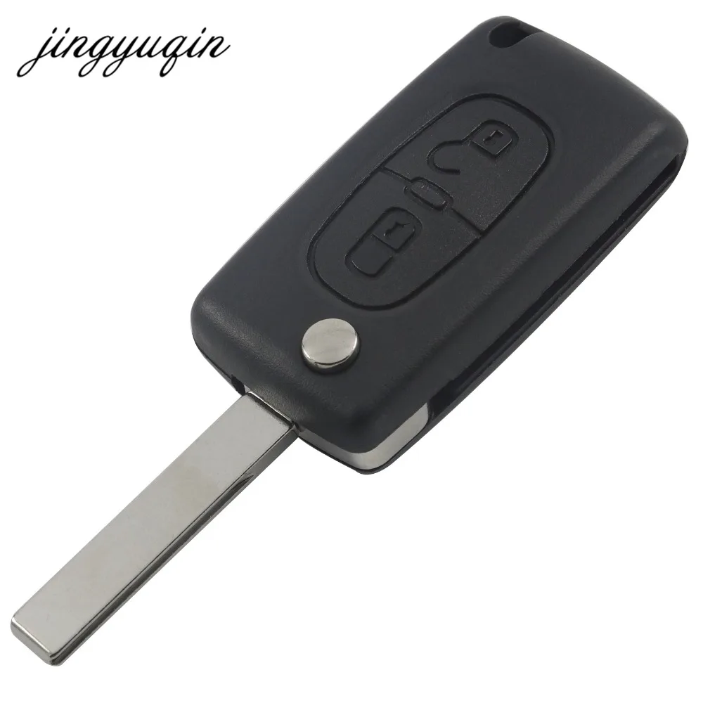 

jingyuqin VA2/HCA 2 Button Remote Flip Folding Key Fob Case Shell Blade For Citroen C2 C3 C4 C5 C6 C8 CE0523 Ce0536 Replacement
