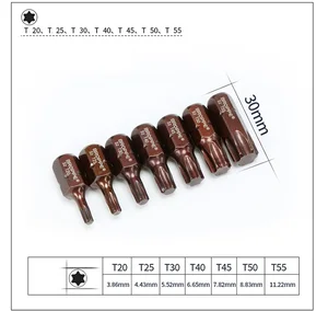 Новинка 7 шт./компл. Магнитная звездообразная отвертка L30 мм, звездообразная отвертка, 3/8 дюйма, 10 мм, S2 сталь, ранцевая втулка T20/T25/T30/T40/T45/T55