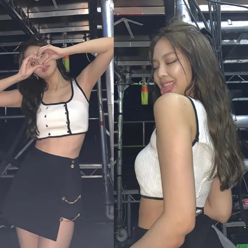 Kpop корейские знаменитости одинаковая уличная одежда для вечеринки сексуальный