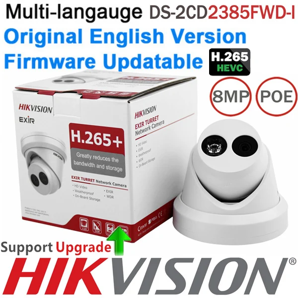 Оригинальный hik ds 2cd2385fwd i 8 Мп Сеть башни Камера POE ezviz ИК 8MP wdr камеры