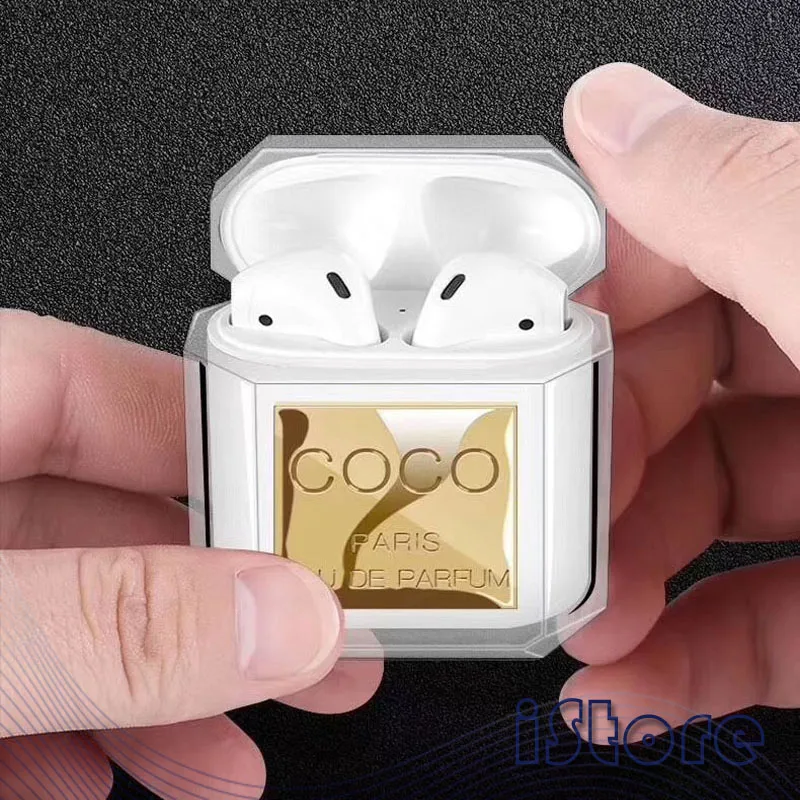 

For Airpods Cover Apple Wireless Bluetooth Headset Charging Cover Protective Cover TPU transparent perfume bottle shell