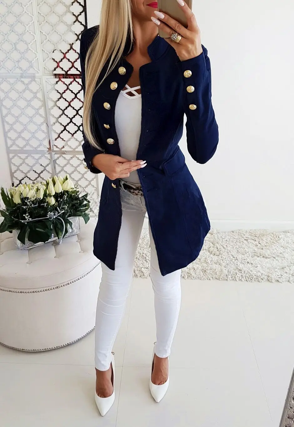 Office Work Ladies Outwear 2019 New Fashion Plus Size Spring Autumn Long Sleeve Sexy Casual Slim Thin Coat O Neck Party Clothing
