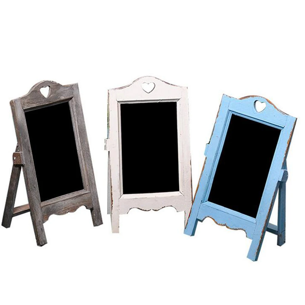 Wooden Blackboard With Stand Erasable Chalkboard Message Boards Sign Wedding Party Decoration For Table Memo