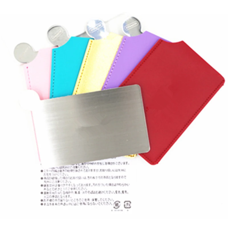 

free shipping Metal Stainless steel mirror makeup card
