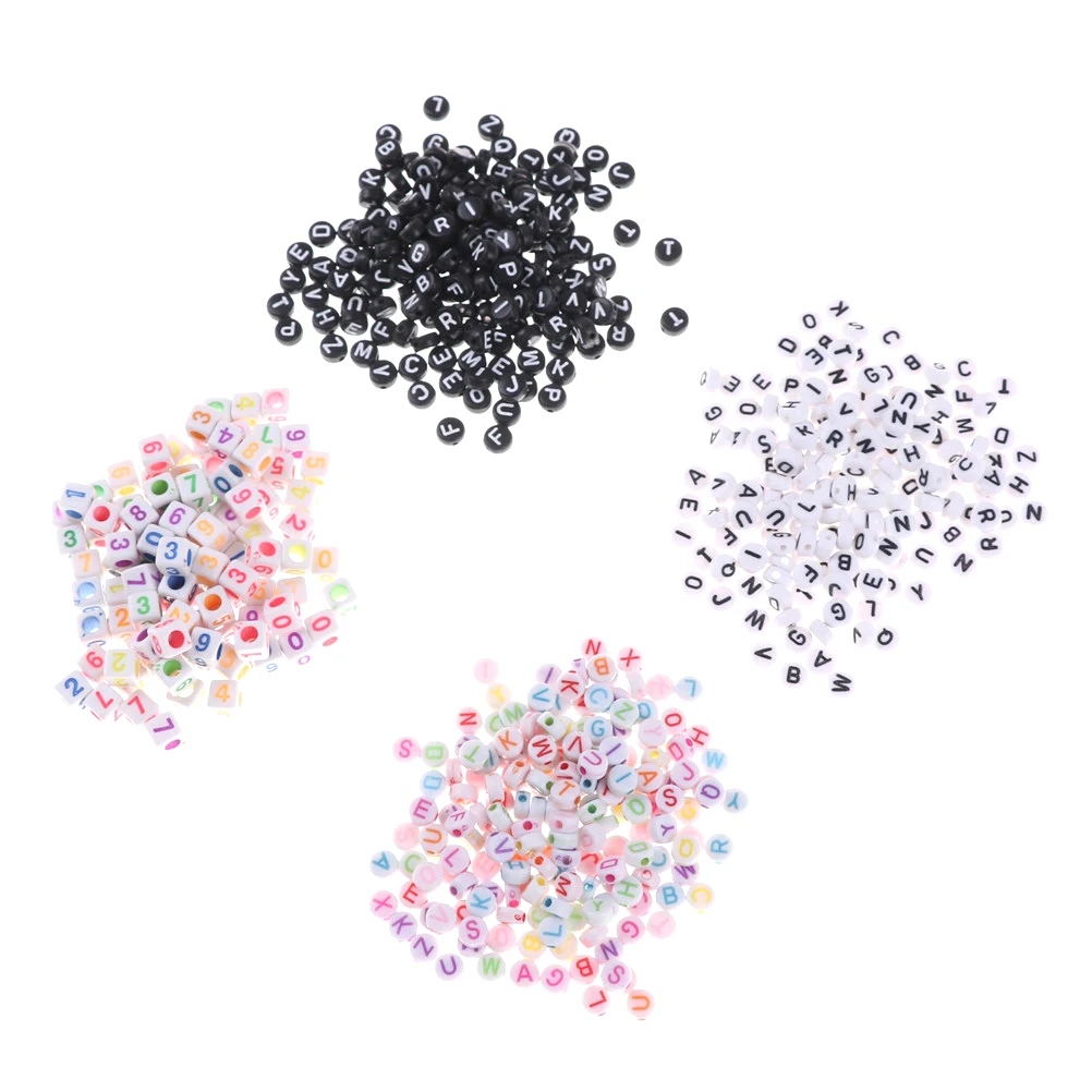 

100pcs/lot Alphabet Beads Acrylic Bead Letters DIY Letter Beads For Bracelet Pacifier Clip Accessories For Jewelry Multi-Color