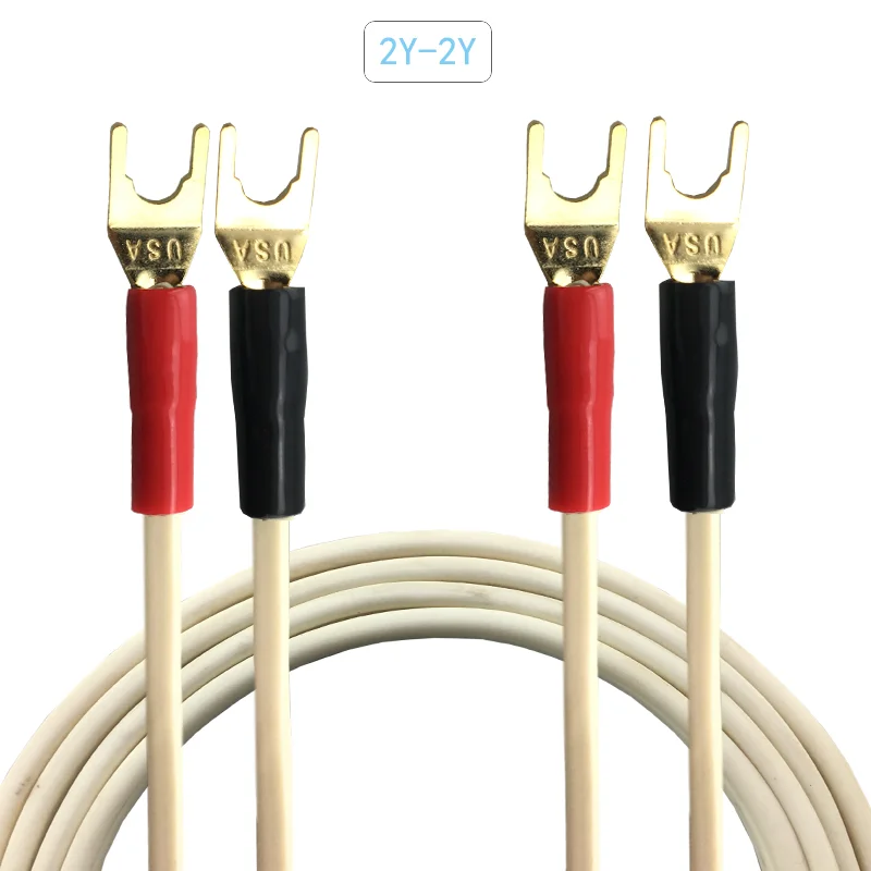 

HIFI Pure Copper Speaker Cable Power Amplifier Cable with Banana Plug Y Type Connector Gold Plated OFC 1M 1.5M 2M 2.5M 3M 5M 8M