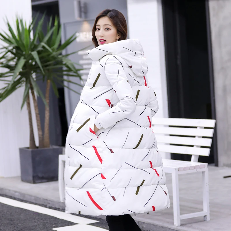 

Hooded Winter Jacket Women Black White 2019 High Quality Womens Coat Long Parka Warm Thicken Outwear Camperas Mujer Invierno