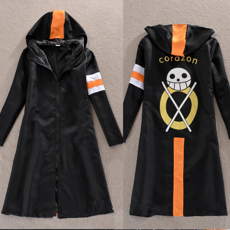 Original One Piece Cosplay Trafalgar Law Costume 3rd Generation Hooded Black Cloak Party And