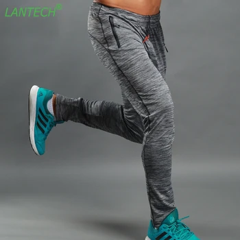 

LANTECH Men Pants Jogger Fitness Exercise Long Pants Trousers Elastic Fashion Casual Breathable Zipper Pocket For Male