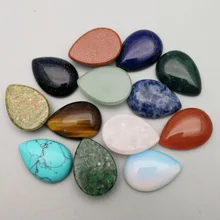 Assortiment de perles en pierre naturelle 25x18mm, CABOCHON de cabine en forme de larme pour accessoires de bijoux, livraison gratuite, lot de 12 pièces