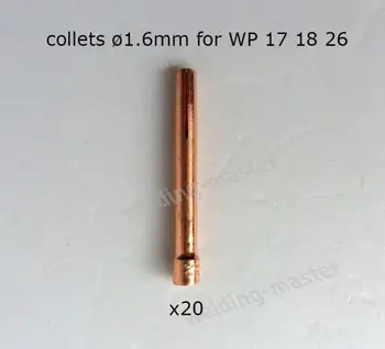 

WP17/WP18/WP26 TIG welding torch consumables tungsten collet 1.6mm 20 pieces