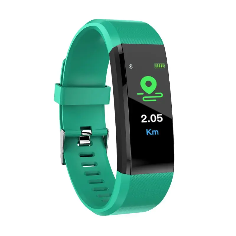 Waterproof Smart Bracelet Watch 115 Plus Blood Pressure Monitoring Heart Rate Monitoring Smart Wristband Fitness Band W