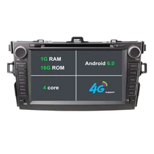 8 Inch 2 Din HD 1024×600 Quad Core Android 6.1 RAM 1G Car DVD GPS For Toyota Corolla 2006-2011 With Stereo Radio 4G WiFi OBD DVR