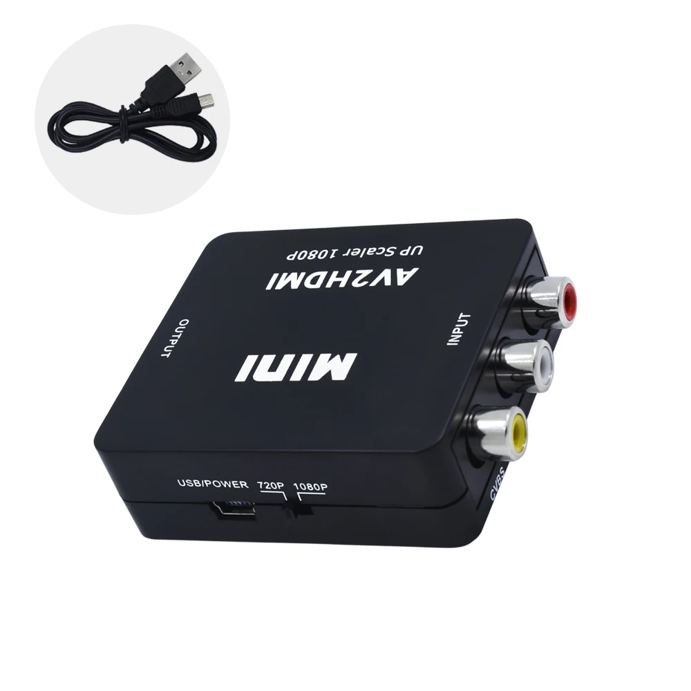 TISHRIC RCA AV HDMI CVBS к адаптеру HD 720P 1080P Mini av2hdmi видео конвертер Бесплатная доставка|av to|rca