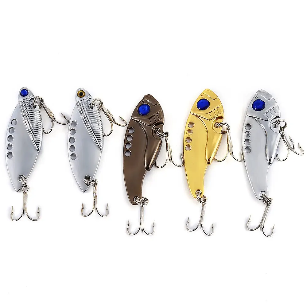 5pcs/lot Metal Fishing Lure Spoon Bait Spinner Bait Metal Spoon Lures