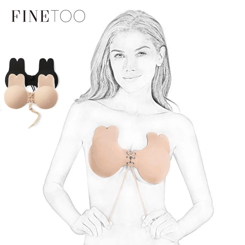 

New Arrival Rabbit Bra Strapless Push Up Bra Wireless Stick On Sexy Lingerie Invisible Silicone Women Bra Intimates Accessories